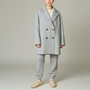 Free People Hannah Grey Slouchy Double-Breasted Oversized Blazer Coat Women’s S